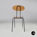 Sedie in formica marrone e metallo nero, 1960 ca. 