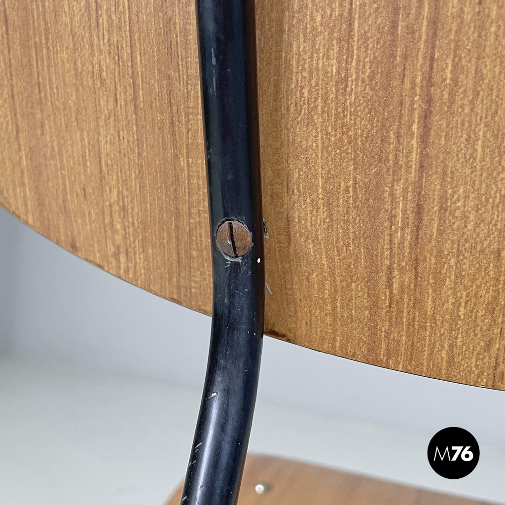 Sedie in formica marrone e metallo nero, 1960 ca. 