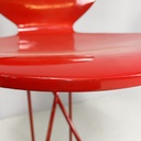 Sgabelli in legno e metallo rosso, 1980 ca.