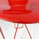 Sgabelli in legno e metallo rosso, 1980 ca.