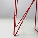 Sgabelli in legno e metallo rosso, 1980 ca.