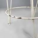 Sgabello in tessuto e metallo bianco, 1930 ca.