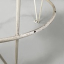 Sgabello in tessuto e metallo bianco, 1930 ca.