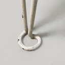 Sgabello in tessuto e metallo bianco, 1930 ca.