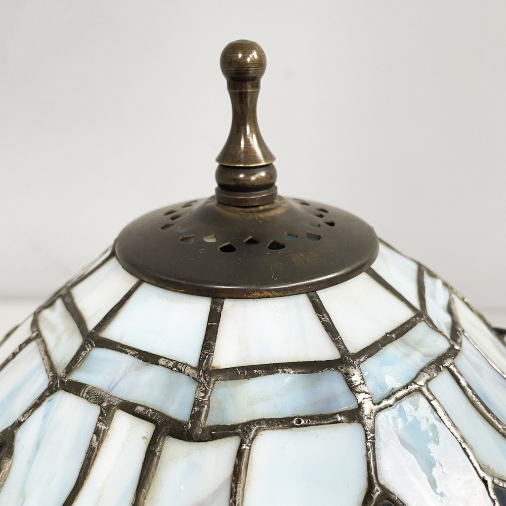 Lampade da tavolo in vetro e ottone, 1980 ca.