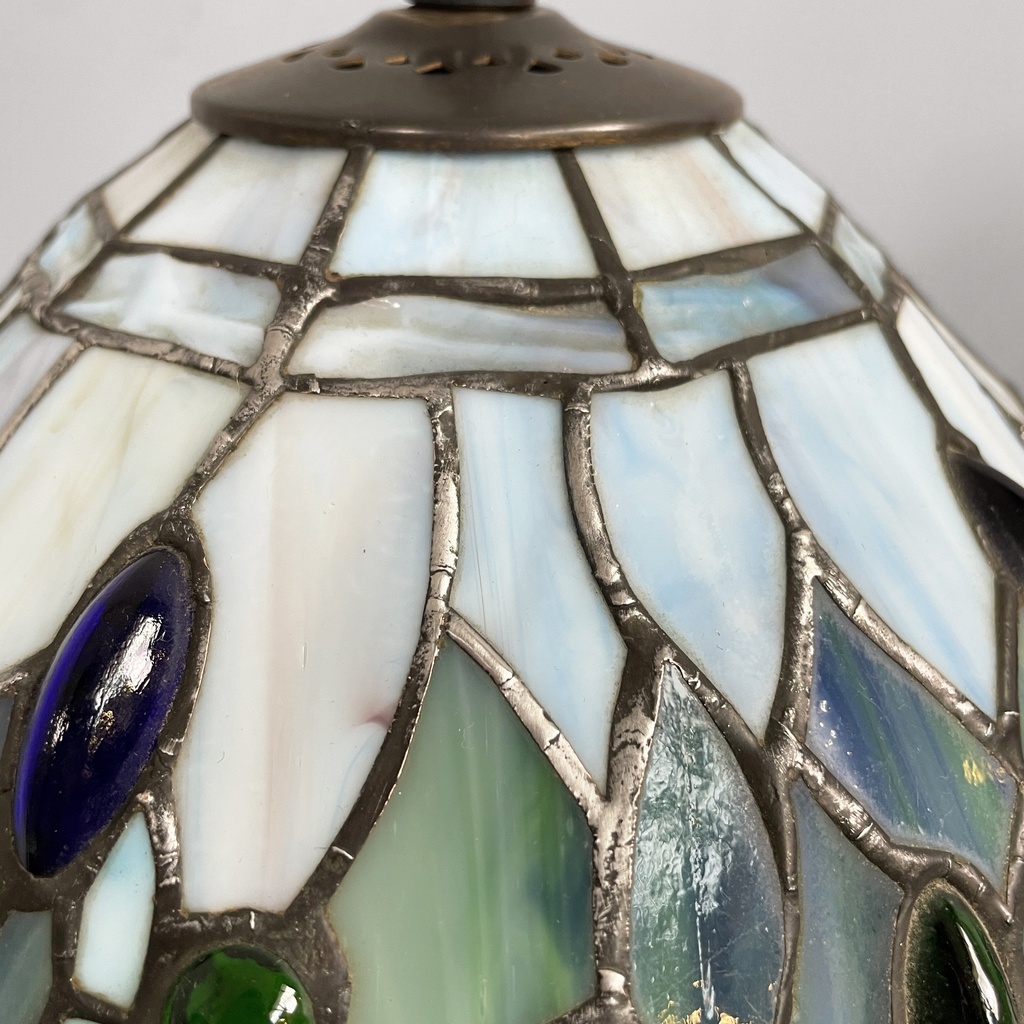 Lampade da tavolo in vetro e ottone, 1980 ca.