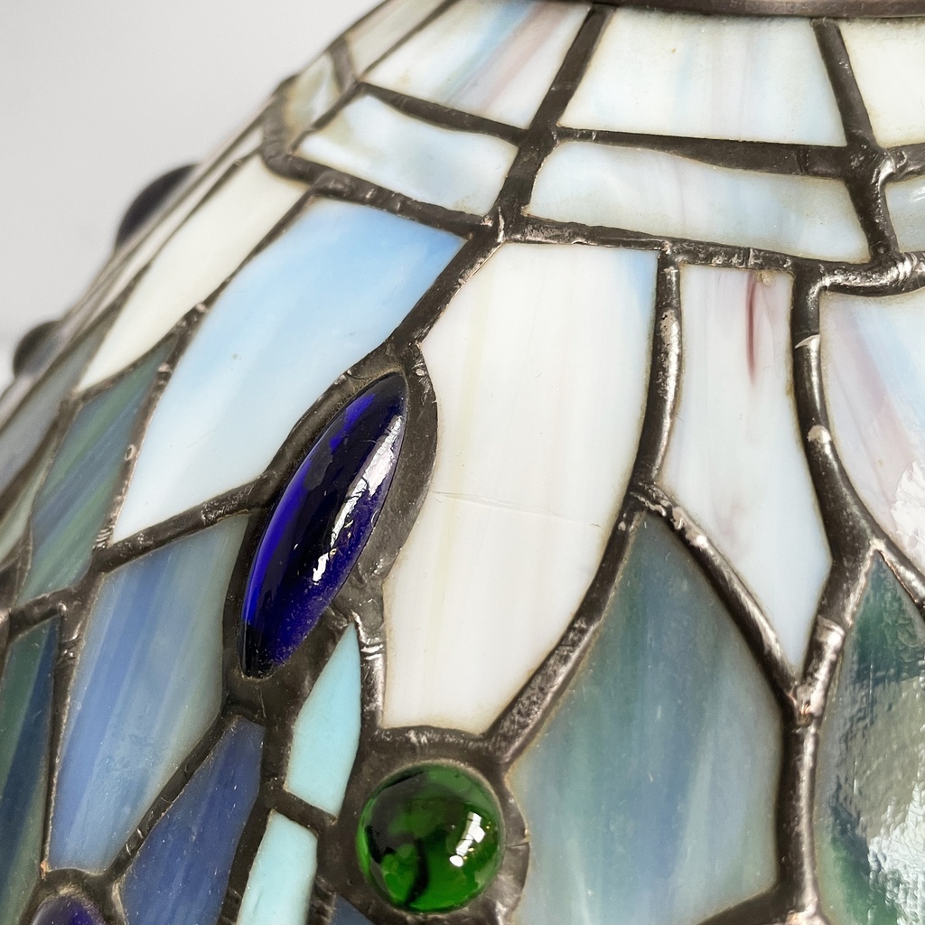 Lampade da tavolo in vetro e ottone, 1980 ca.