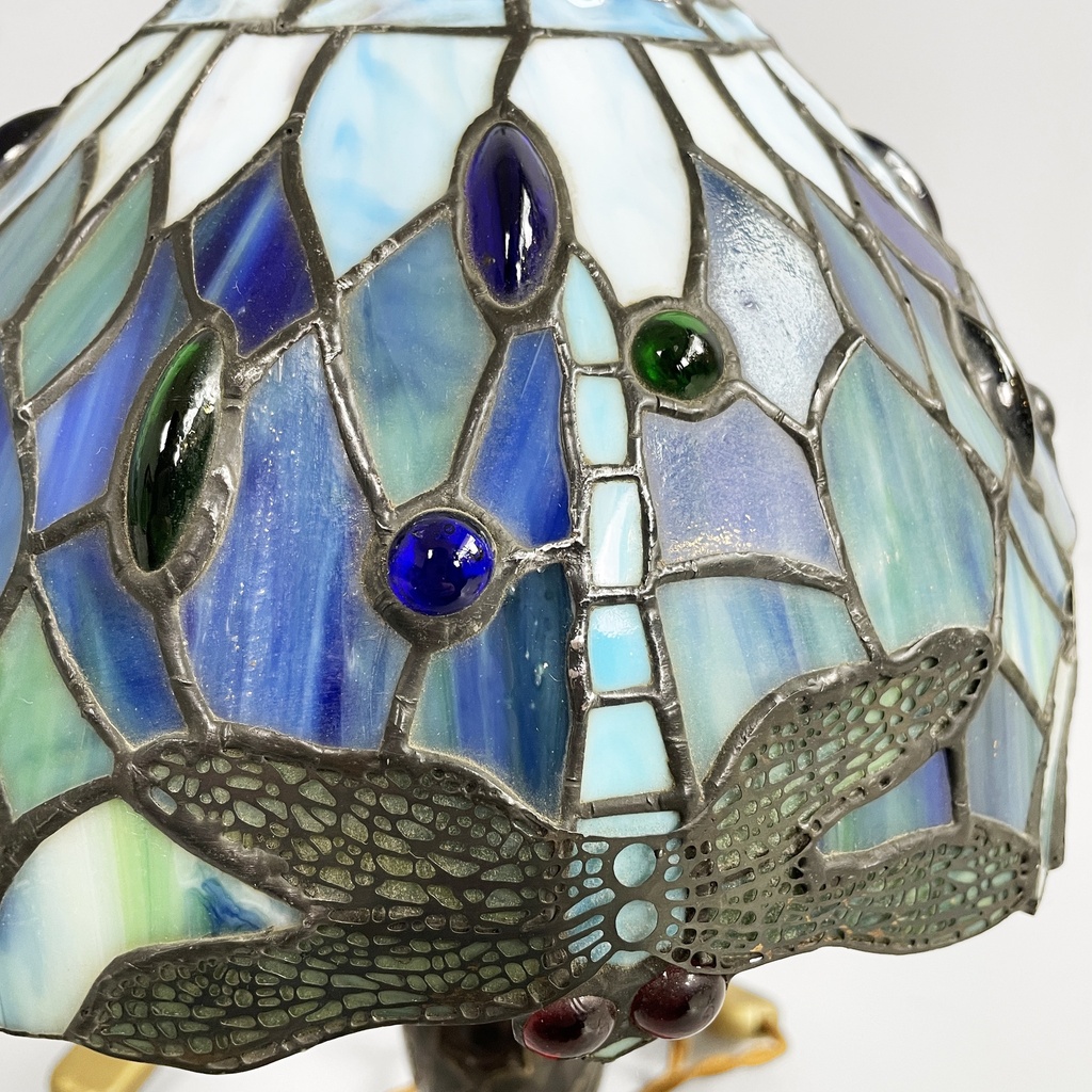 Lampade da tavolo in vetro e ottone, 1980 ca.