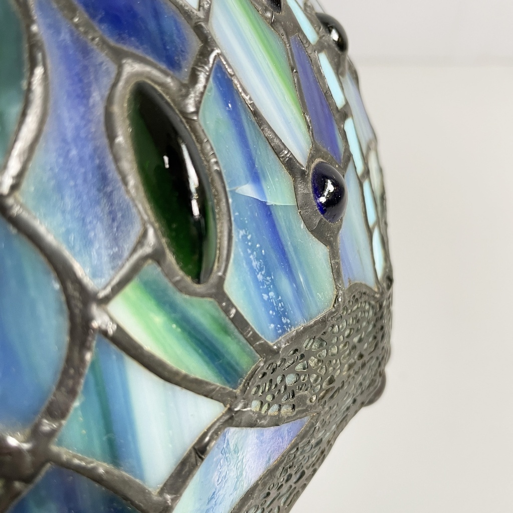 Lampade da tavolo in vetro e ottone, 1980 ca.