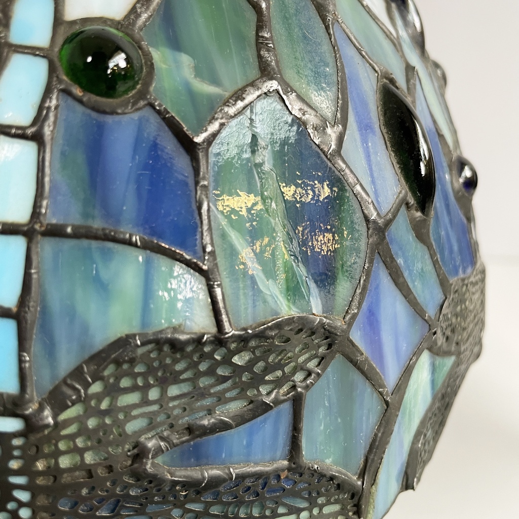 Lampade da tavolo in vetro e ottone, 1980 ca.