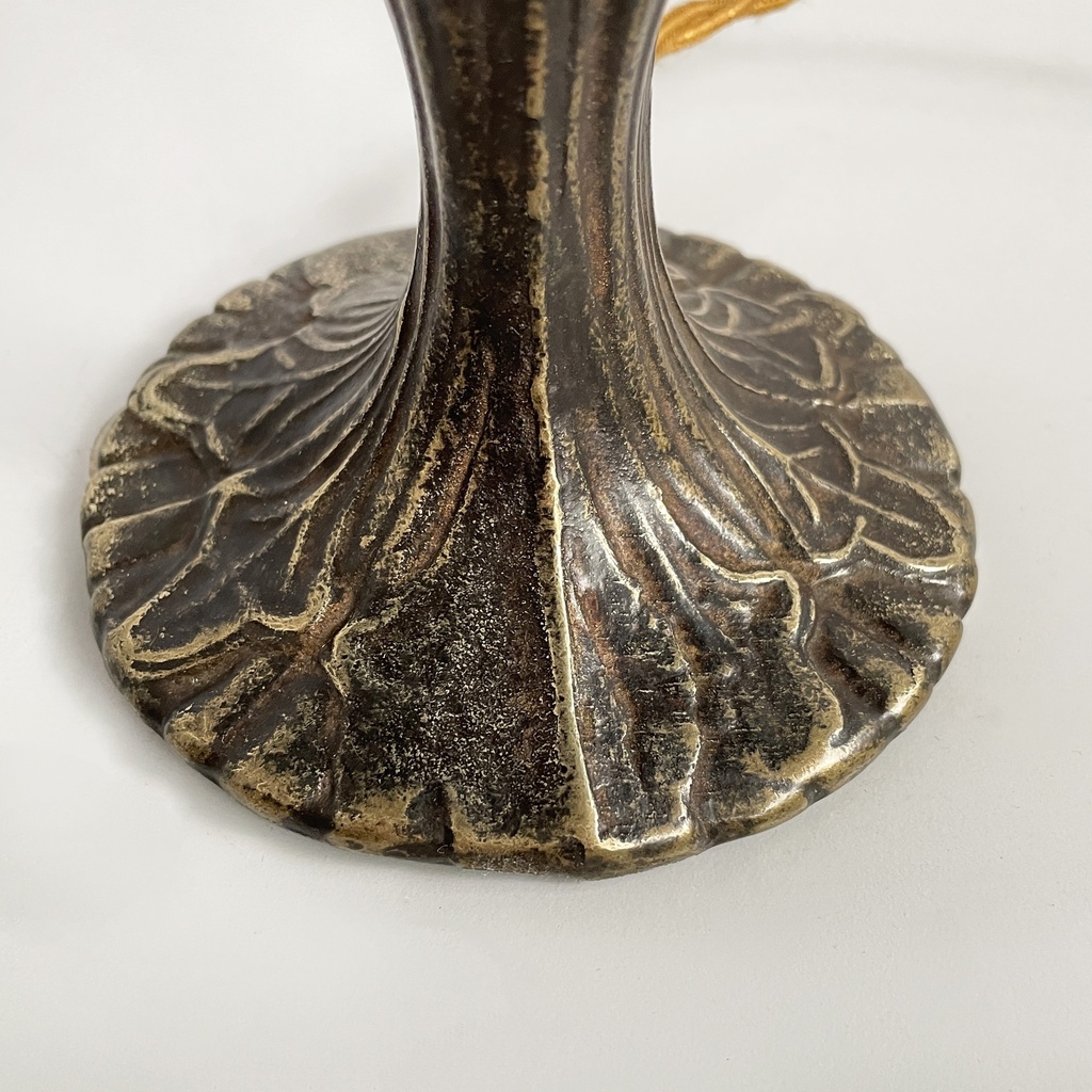 Lampade da tavolo in vetro e ottone, 1980 ca.