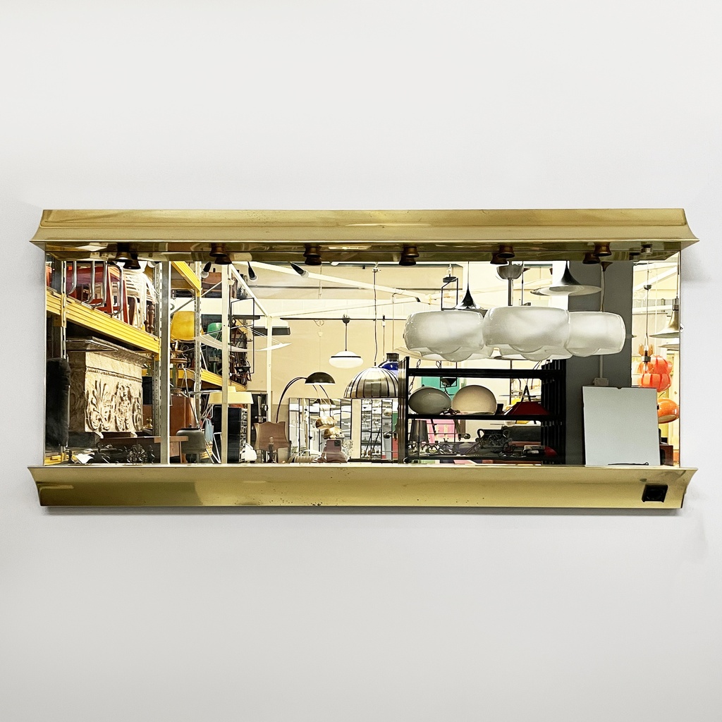 Specchio da parete con lampade, 1980 ca.