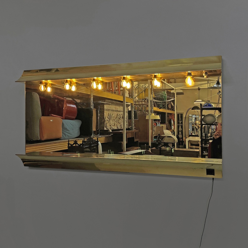 Specchio da parete con lampade, 1980 ca.