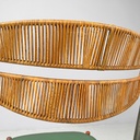 Sedie on metallo, rattan e finta pelle verde, 1960 ca. 