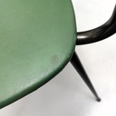 Sedie on metallo, rattan e finta pelle verde, 1960 ca. 