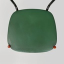 Sedie on metallo, rattan e finta pelle verde, 1960 ca. 