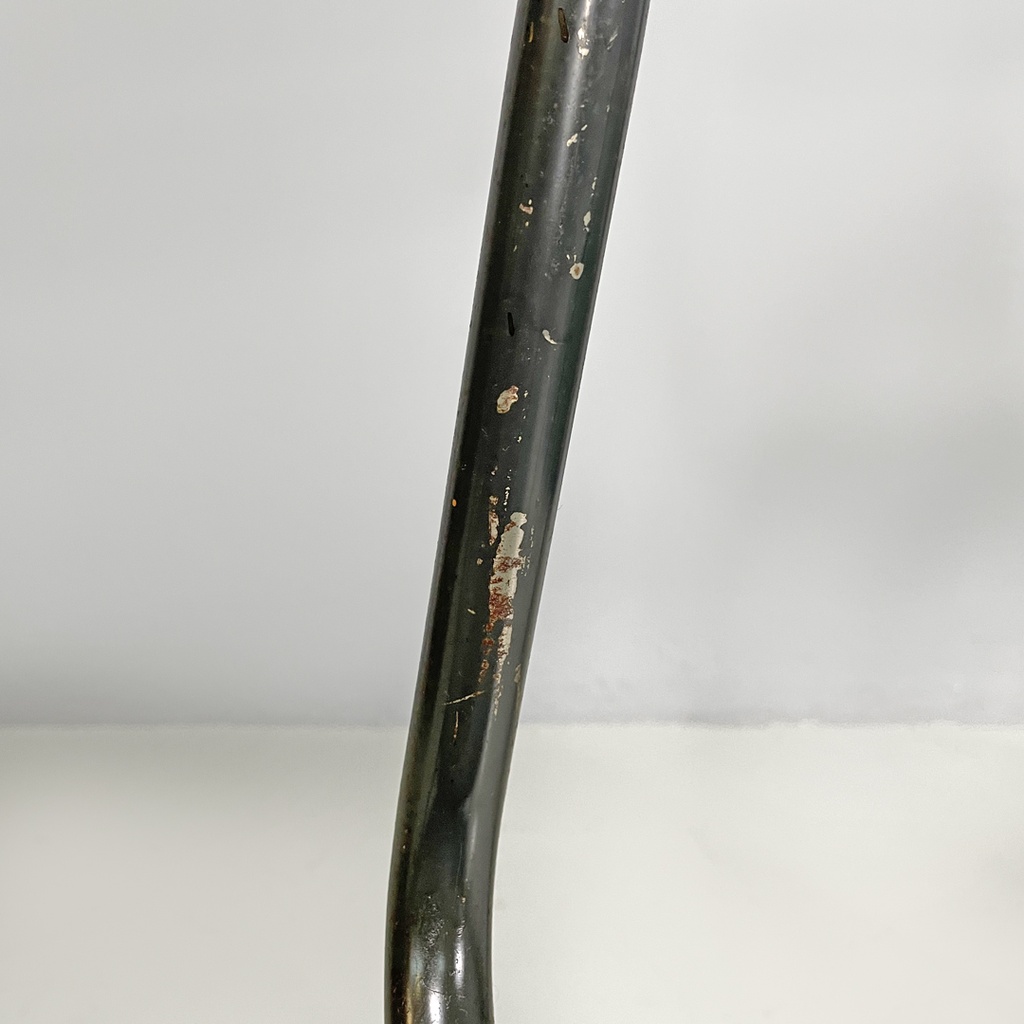 Sedie on metallo, rattan e finta pelle verde, 1960 ca. 