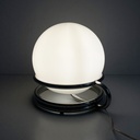 Lampada da tavolo in vetro opalino e acciaio, 1970 ca.