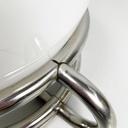 Lampada da tavolo in vetro opalino e acciaio, 1970 ca.