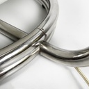 Lampada da tavolo in vetro opalino e acciaio, 1970 ca.