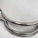 Lampada da tavolo in vetro opalino e acciaio, 1970 ca.