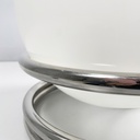 Lampada da tavolo in vetro opalino e acciaio, 1970 ca.