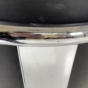 Poltrona in pelle nera e acciaio, 1980 ca.