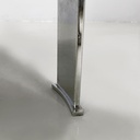 Poltrona in pelle nera e acciaio, 1980 ca.