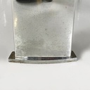 Poltrona in pelle nera e acciaio, 1980 ca.