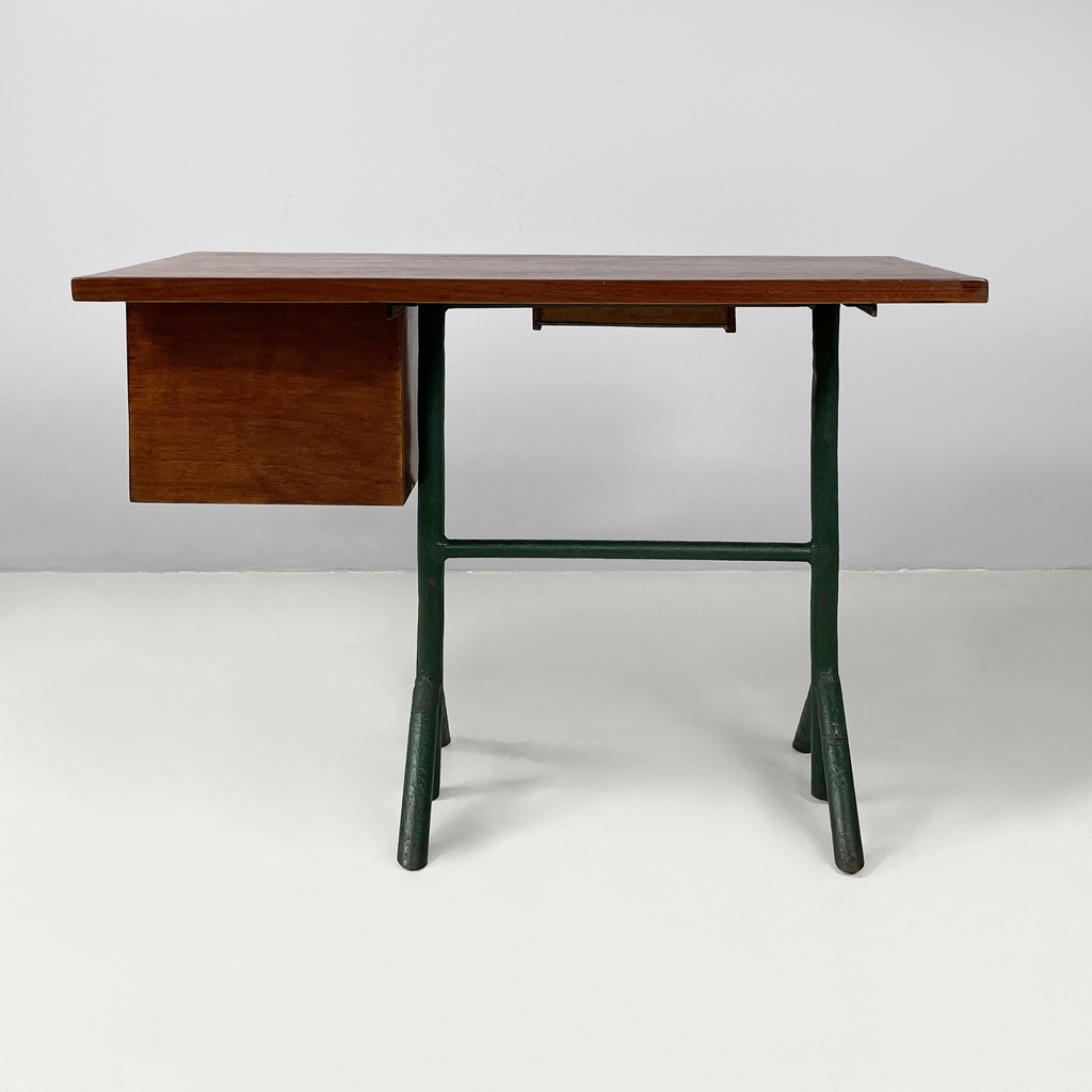 Scrivania in legno e metallo, 1960 ca.
