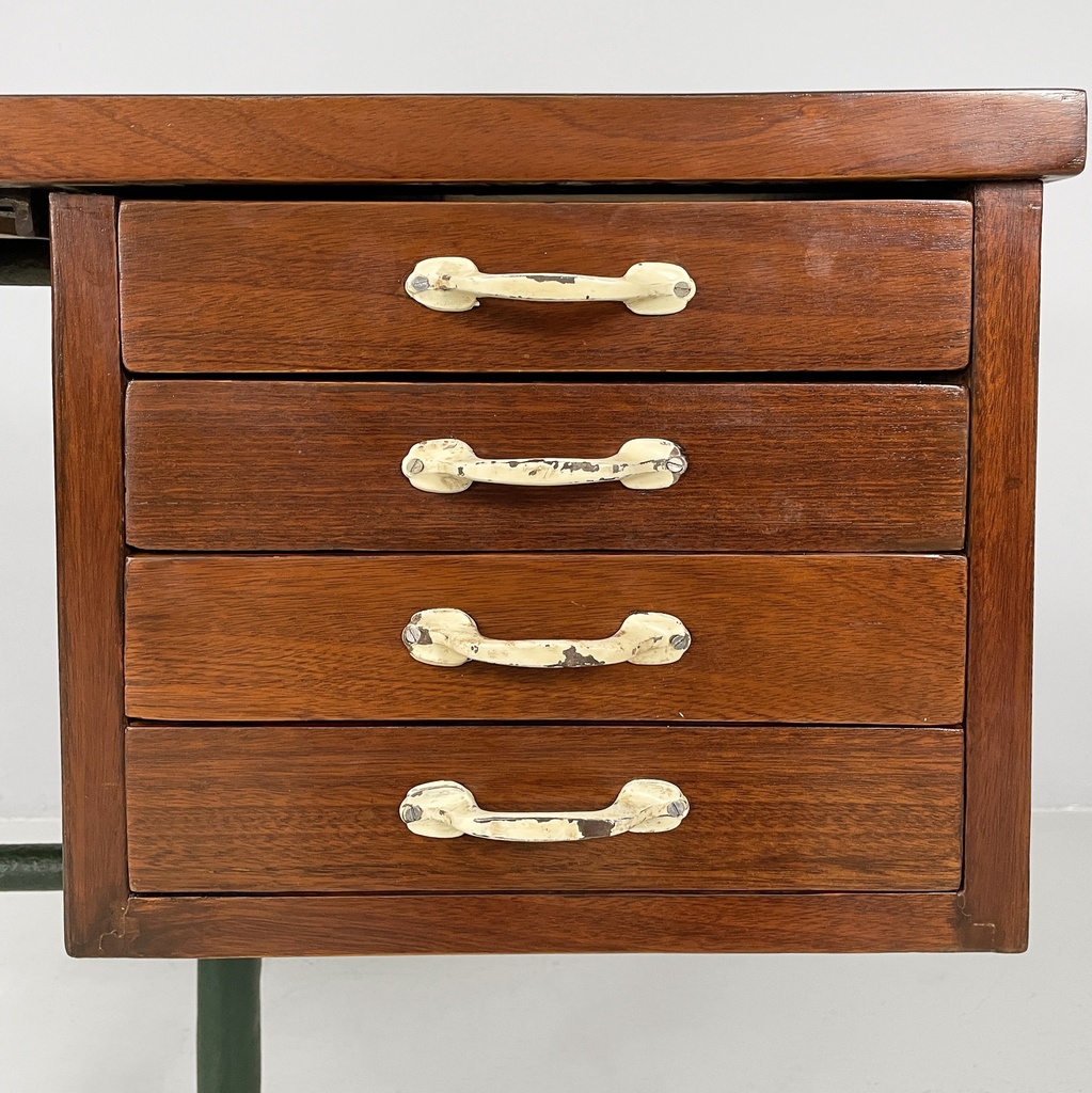Scrivania in legno e metallo, 1960 ca.