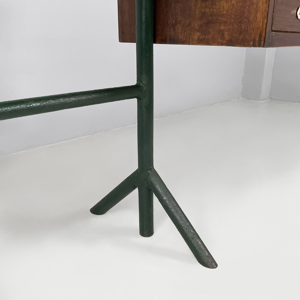 Scrivania in legno e metallo, 1960 ca.