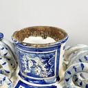 Vaso con coperchio in maiolica, 1715