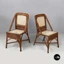 Sedia in paglia e rattan, 1960 ca.