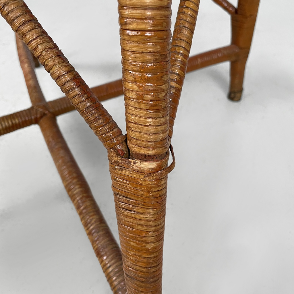 Poltrone in rattan e paglia, 1960 ca.