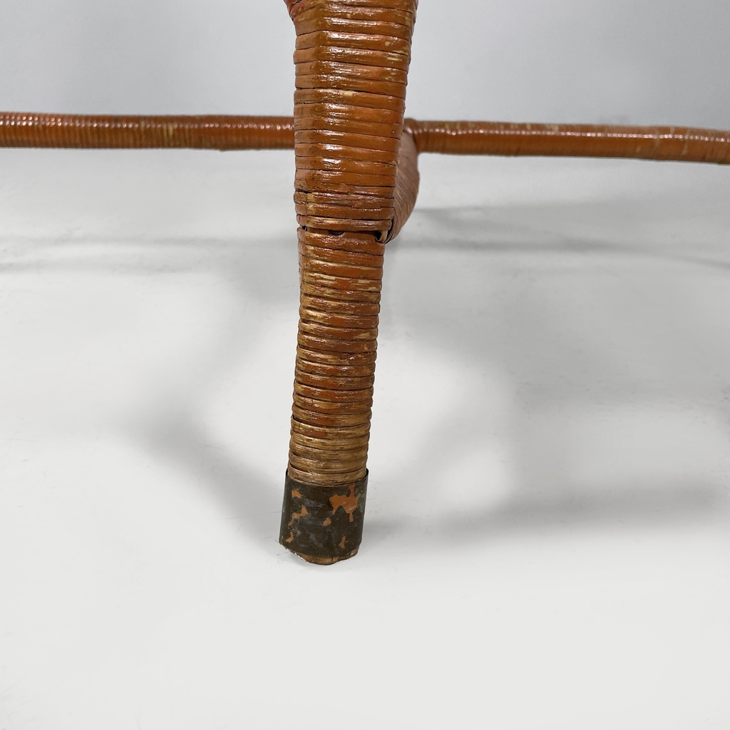 Poltrone in rattan e paglia, 1960 ca.