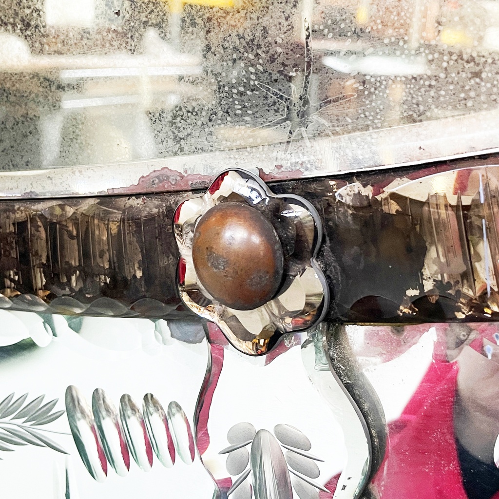 Specchio da parete con acidature, 1900 ca.