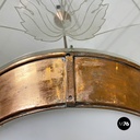 Lampadario con decorazione in vetro e rame, 1940 ca.