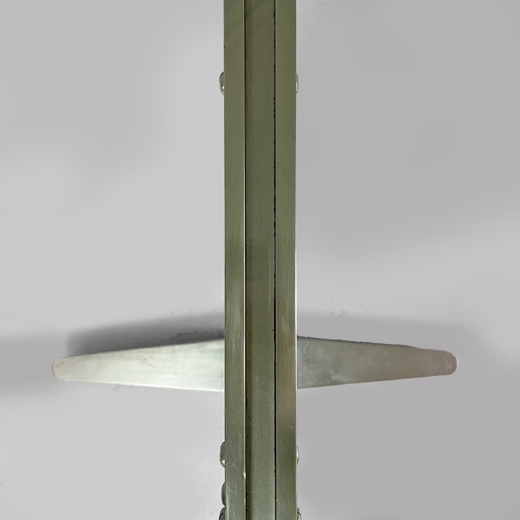 Tavolo da caffè in vetro e alluminio, 1970 ca.