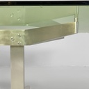 Tavolo da caffè in vetro e alluminio, 1970 ca.