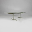 Tavolo da caffè in vetro e alluminio, 1970 ca.