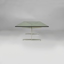 Tavolo da caffè in vetro e alluminio, 1970 ca.