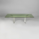 Tavolo da caffè in vetro e alluminio, 1970 ca.