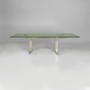 Tavolo da caffè in vetro e alluminio, 1970 ca.