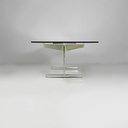 Tavolo da caffè in vetro e alluminio, 1970 ca.