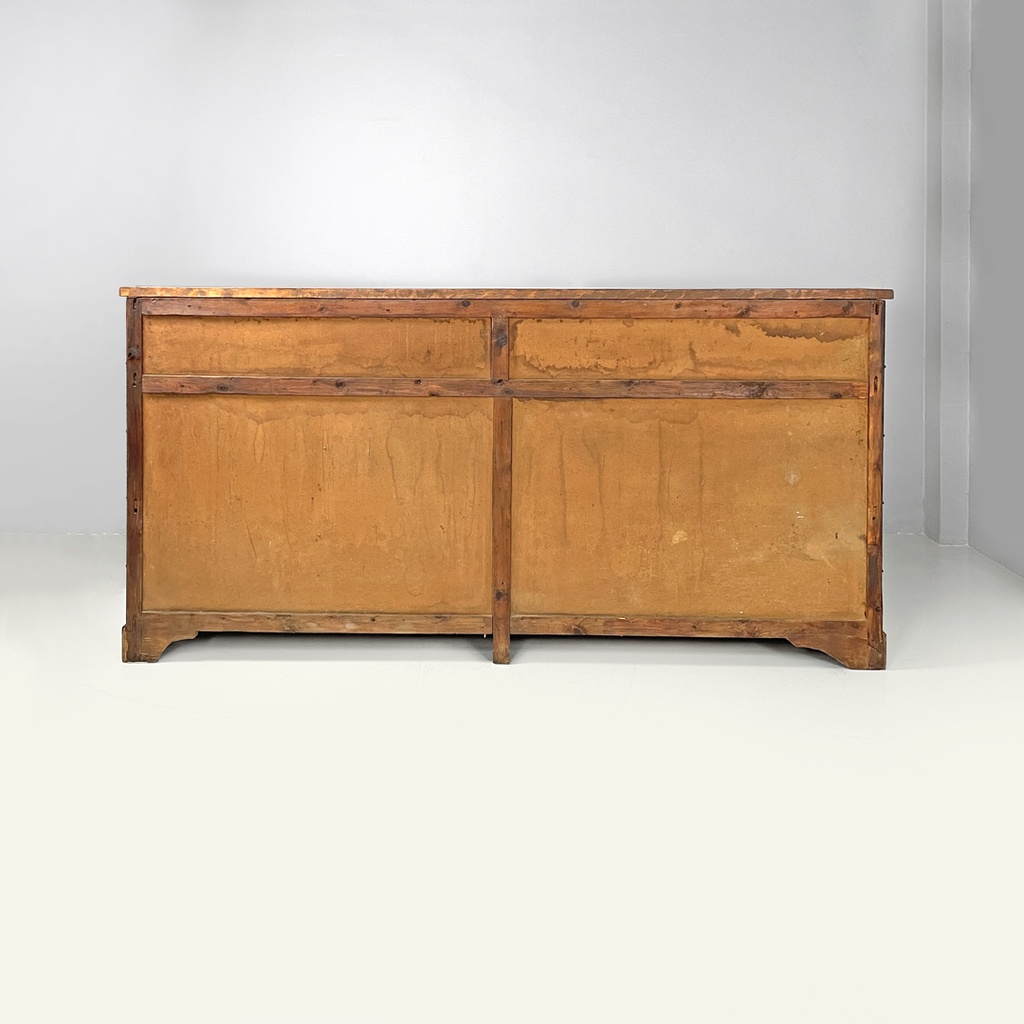 Credenza in legno con vetri colorati, 1930 ca.