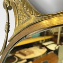 Specchio da parete in ottone con fregi, 1950 ca.