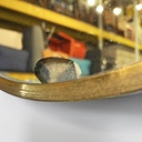 Specchio da parete in ottone con fregi, 1950 ca.