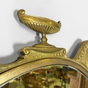 Specchio da parete in ottone con fregi, 1950 ca.