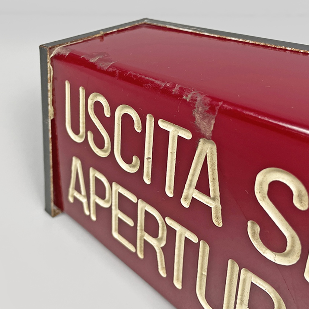 Red plastic and white writing cinema or theater sign, 1960s